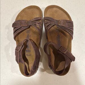 Birkenstock Brown Sandals with Contoured Footbed and Adjustable Straps